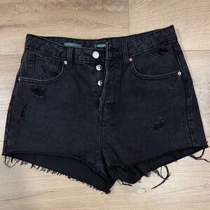 wild fable Black High-Rise Distressed Jean Shorts